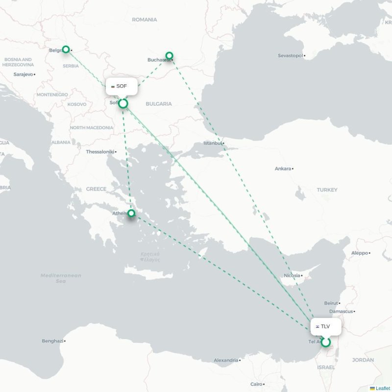 TLV - SOF route map