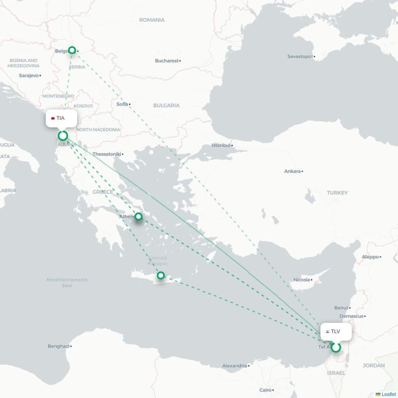 TLV - TIA route map