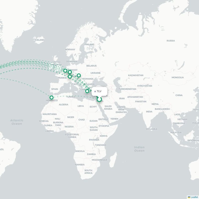 TLV - YUL route map