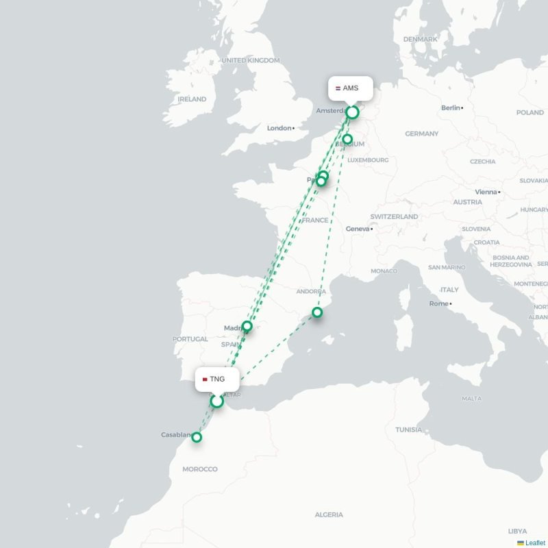 TNG - AMS route map