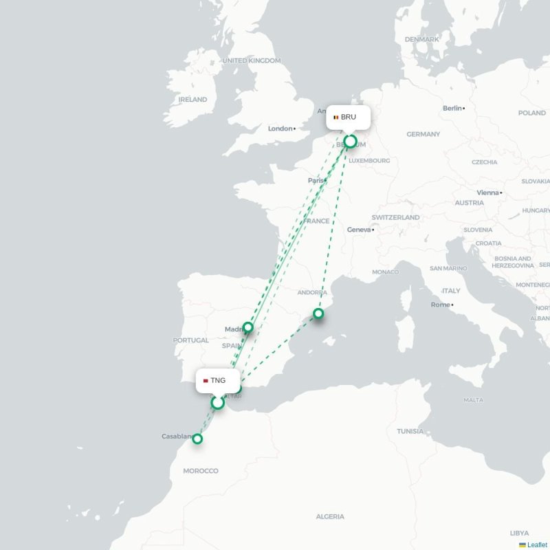 TNG - BRU route map