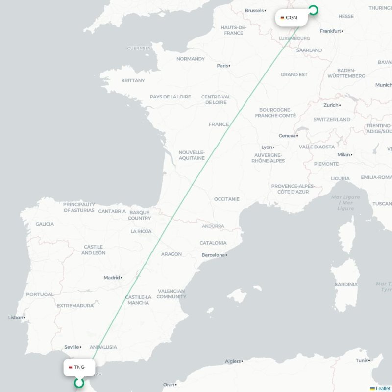 TNG - CGN route map