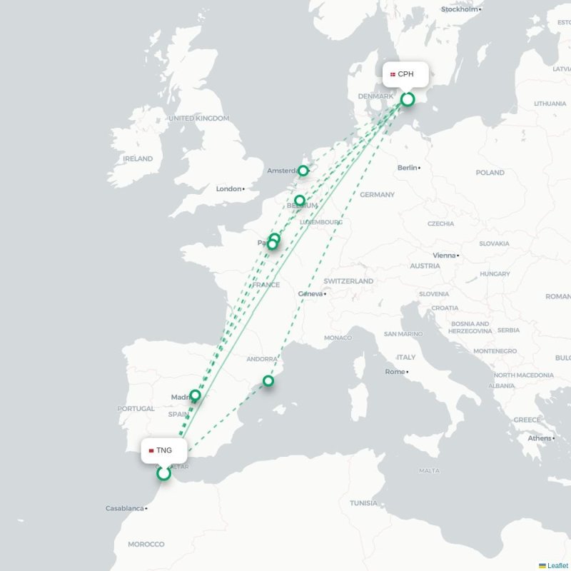 TNG - CPH route map