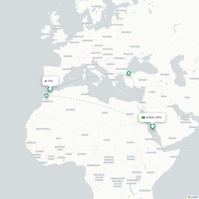 TNG - JED route map