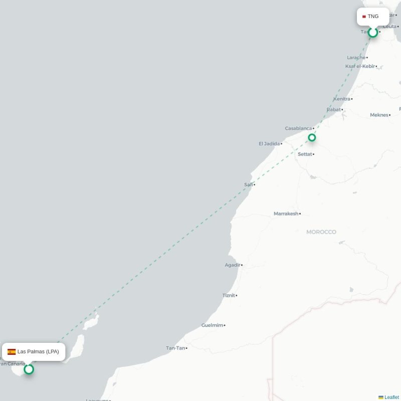 TNG - LPA route map