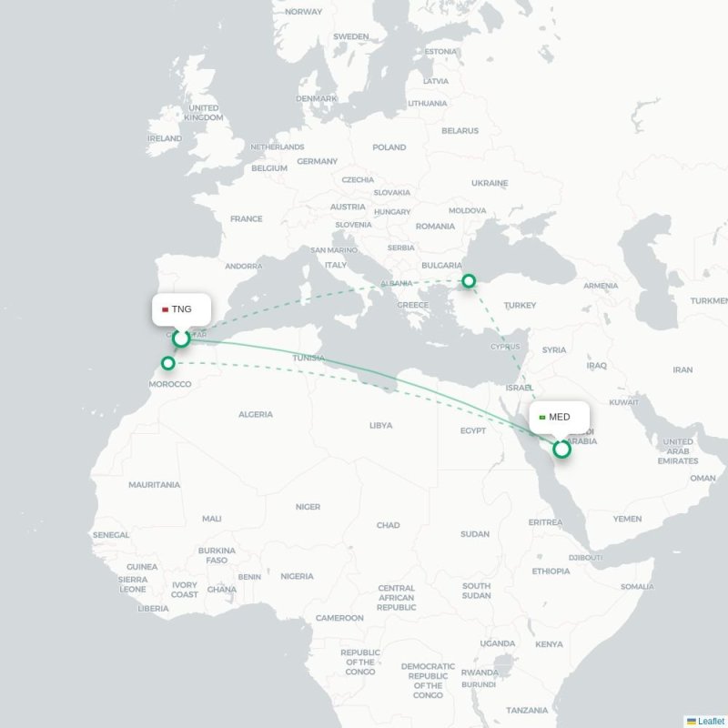 TNG - MED route map