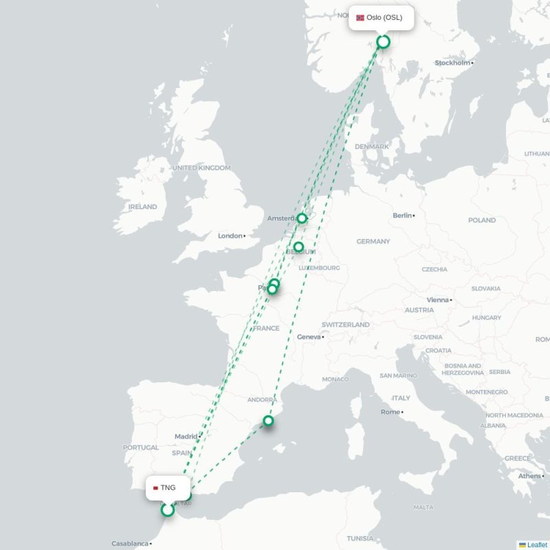 TNG - OSL route map