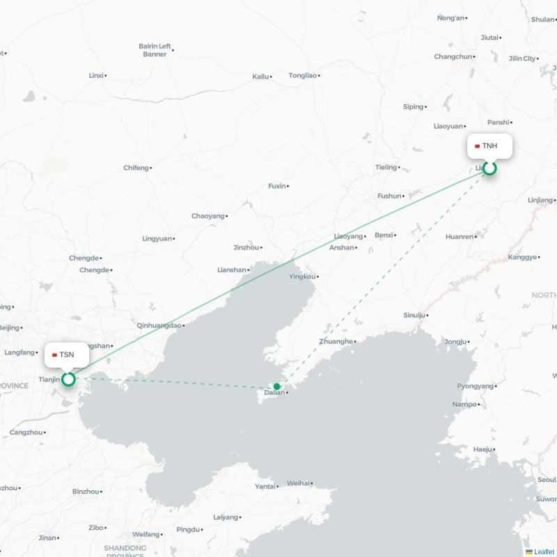 TNH - TSN route map
