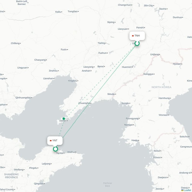 TNH - YNT route map