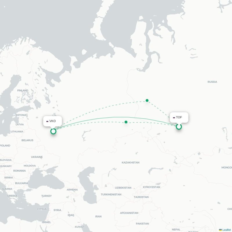 TOF - VKO route map