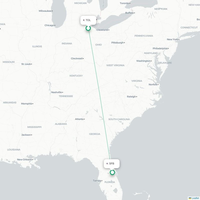 TOL - SFB route map