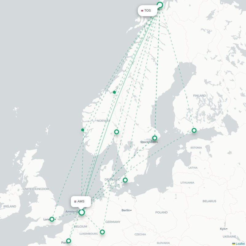 TOS - AMS route map