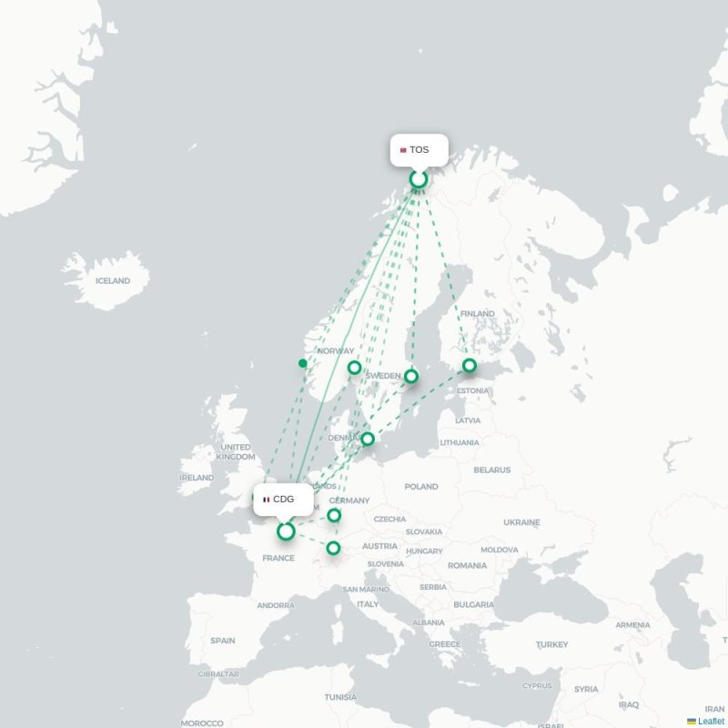 TOS - CDG route map