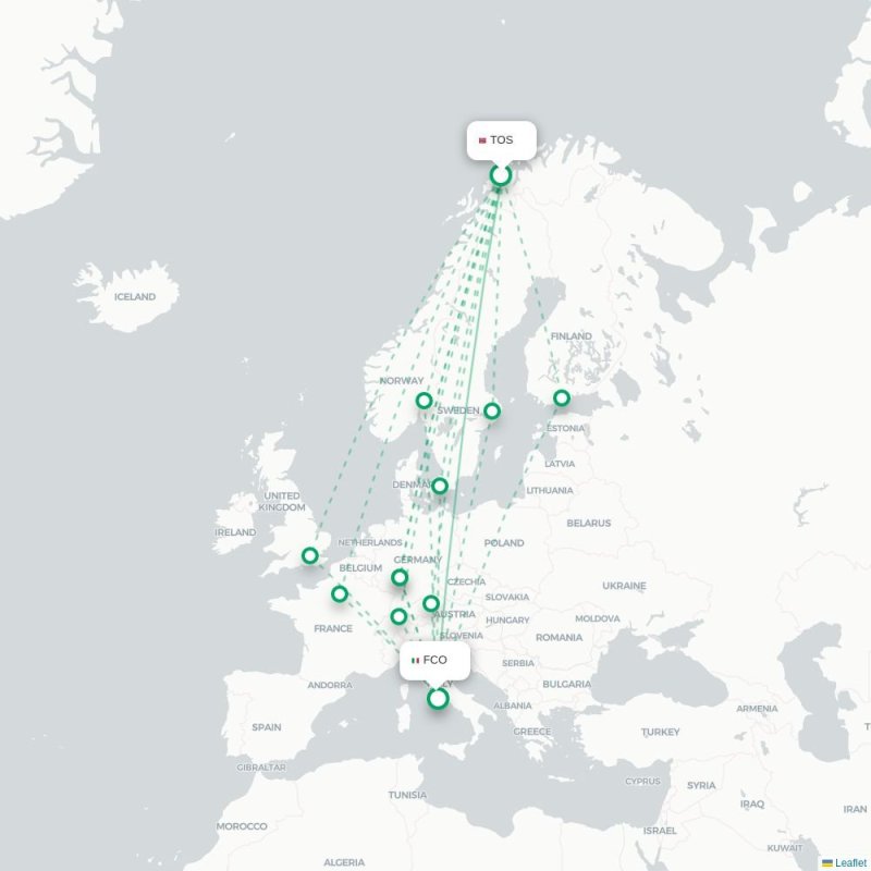 TOS - FCO route map