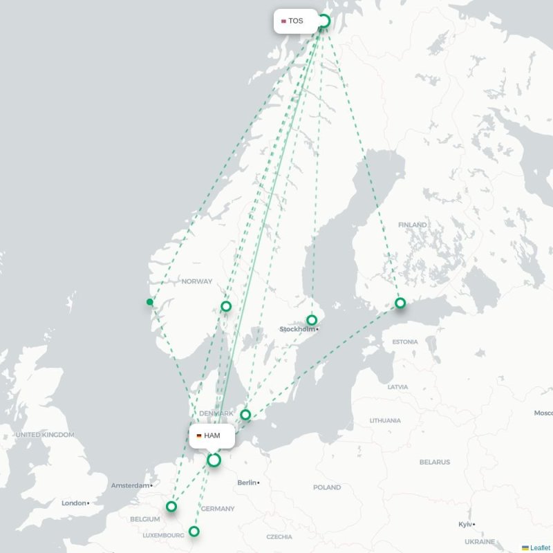 TOS - HAM route map