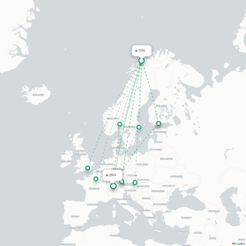 TOS - ZRH route map