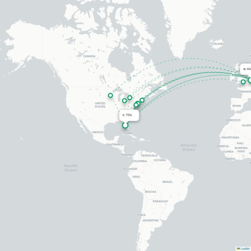 TPA - AMS route map