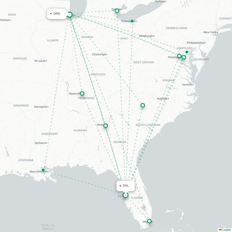TPA - ORD route map