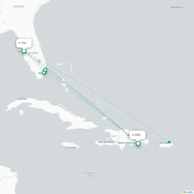 TPA - SDQ route map