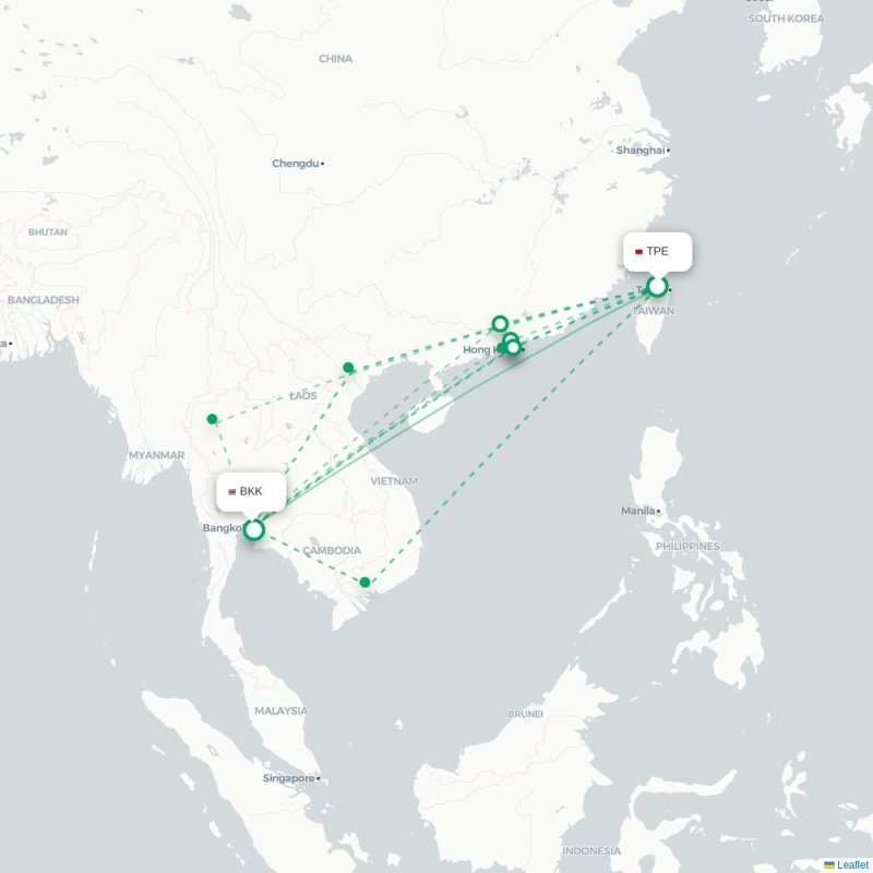 TPE - BKK route map