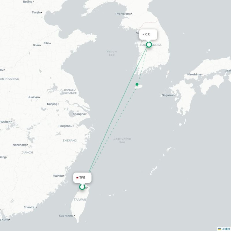 TPE - CJJ route map