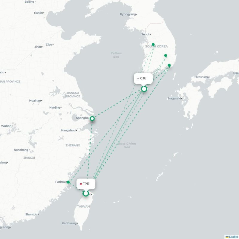 TPE - CJU route map