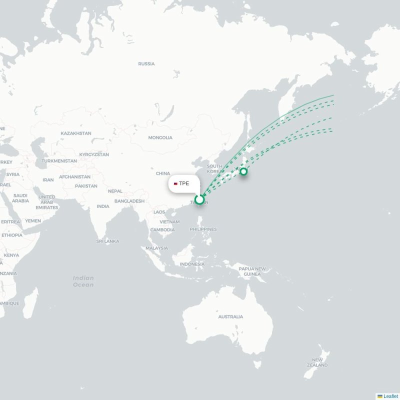 TPE - IAH route map