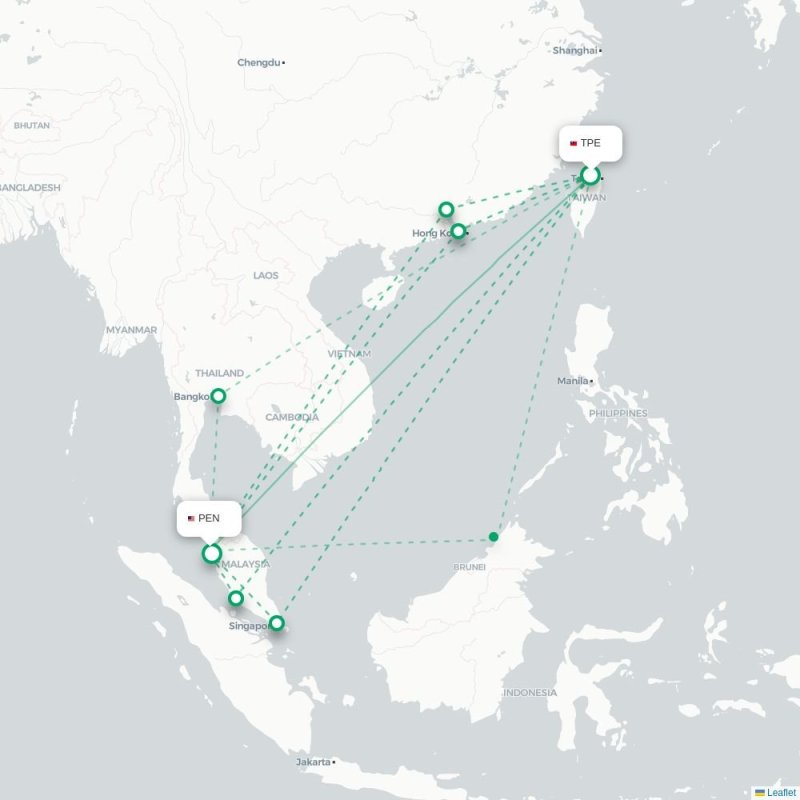 TPE - PEN route map