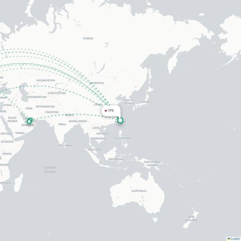 TPE - PRG route map