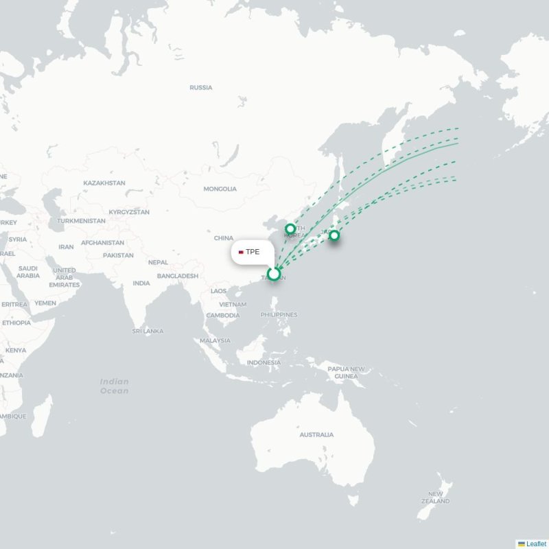 TPE - SEA route map
