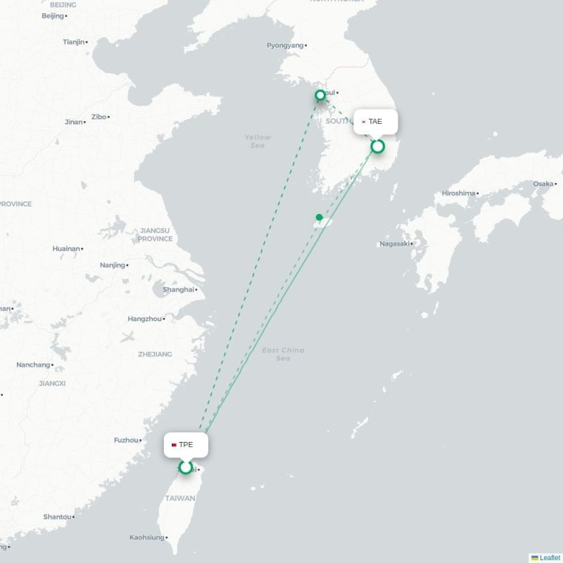 TPE - TAE route map