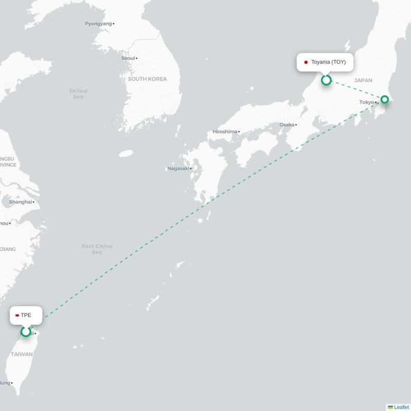 TPE - TOY route map