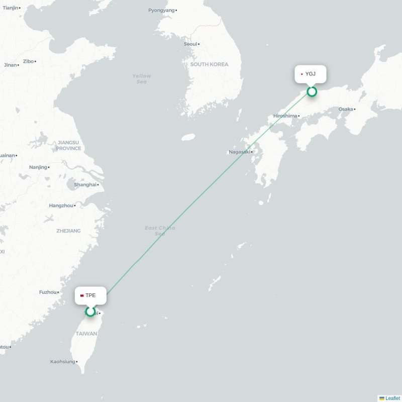 TPE - YGJ route map