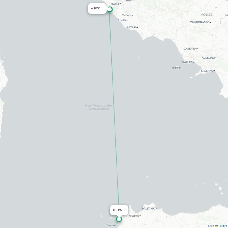 TPS - FCO route map