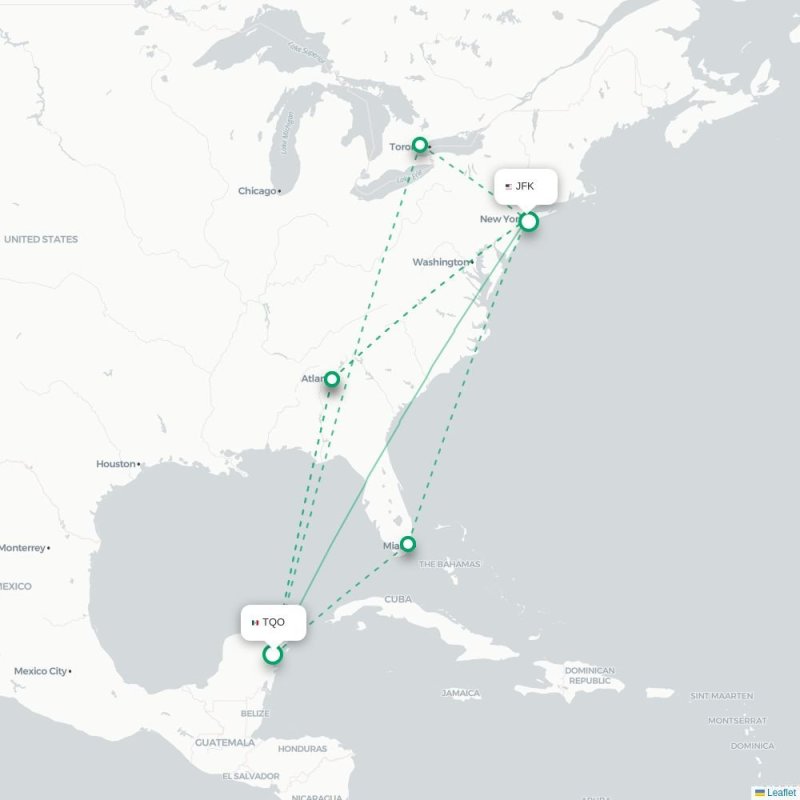 TQO - JFK route map