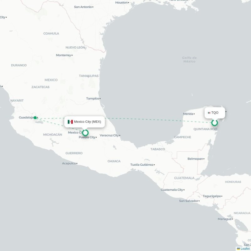 TQO - MEX route map