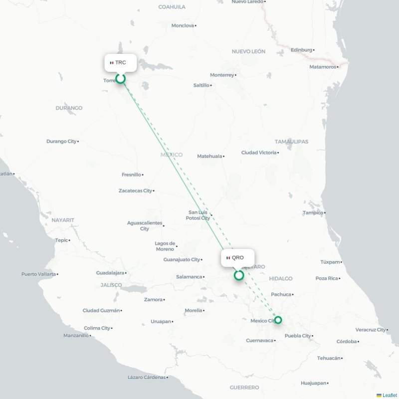 TRC - QRO route map