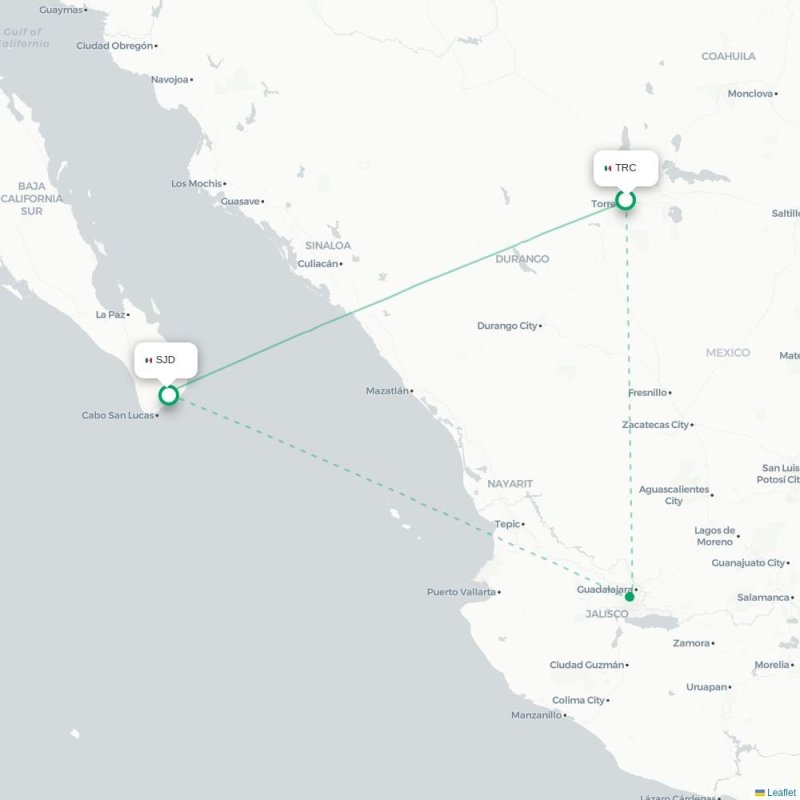 TRC - SJD route map