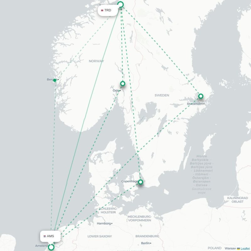 TRD - AMS route map