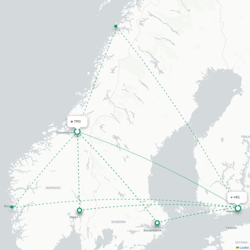 TRD - HEL route map