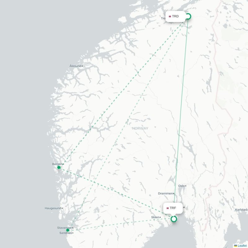 TRD - TRF route map