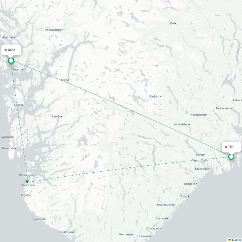 TRF - BGO route map