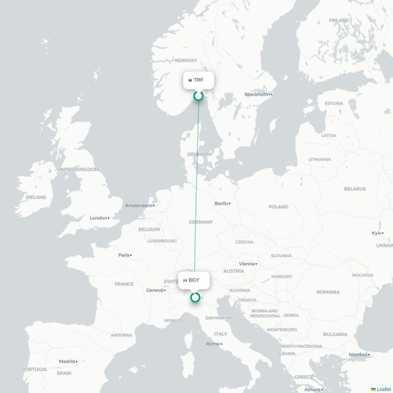 TRF - BGY route map