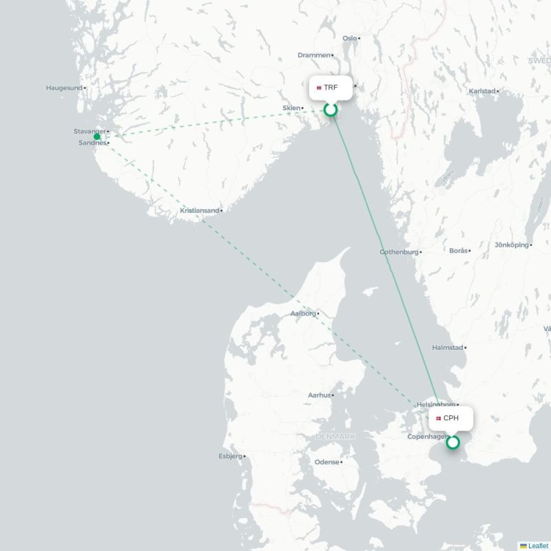 TRF - CPH route map