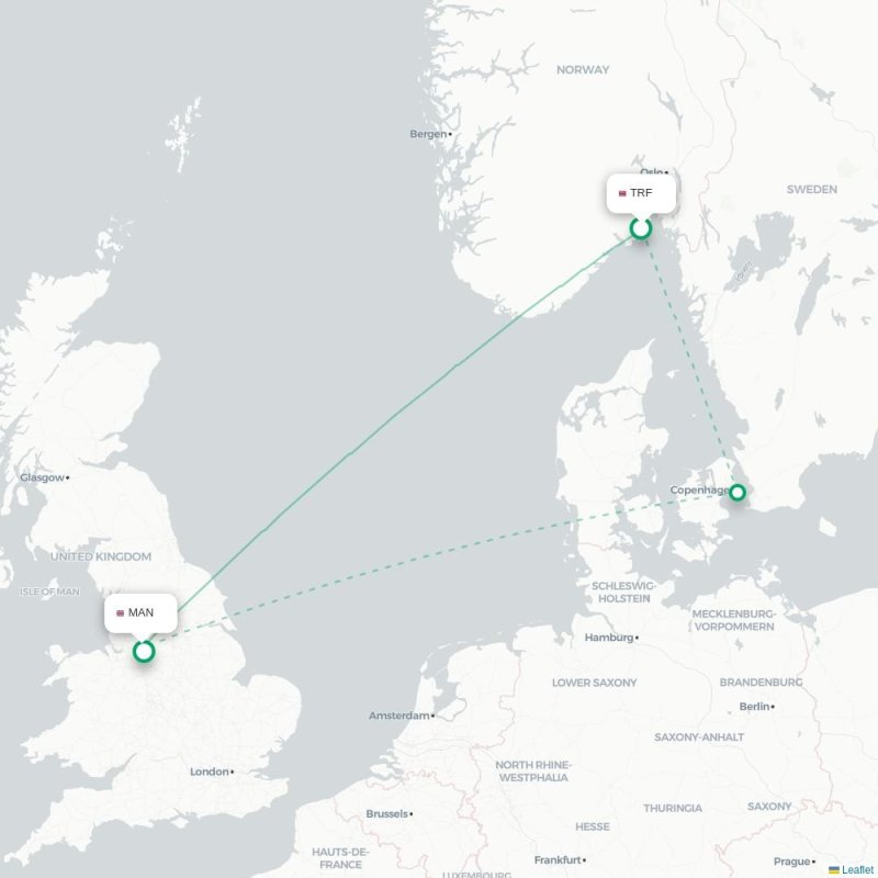 TRF - MAN route map
