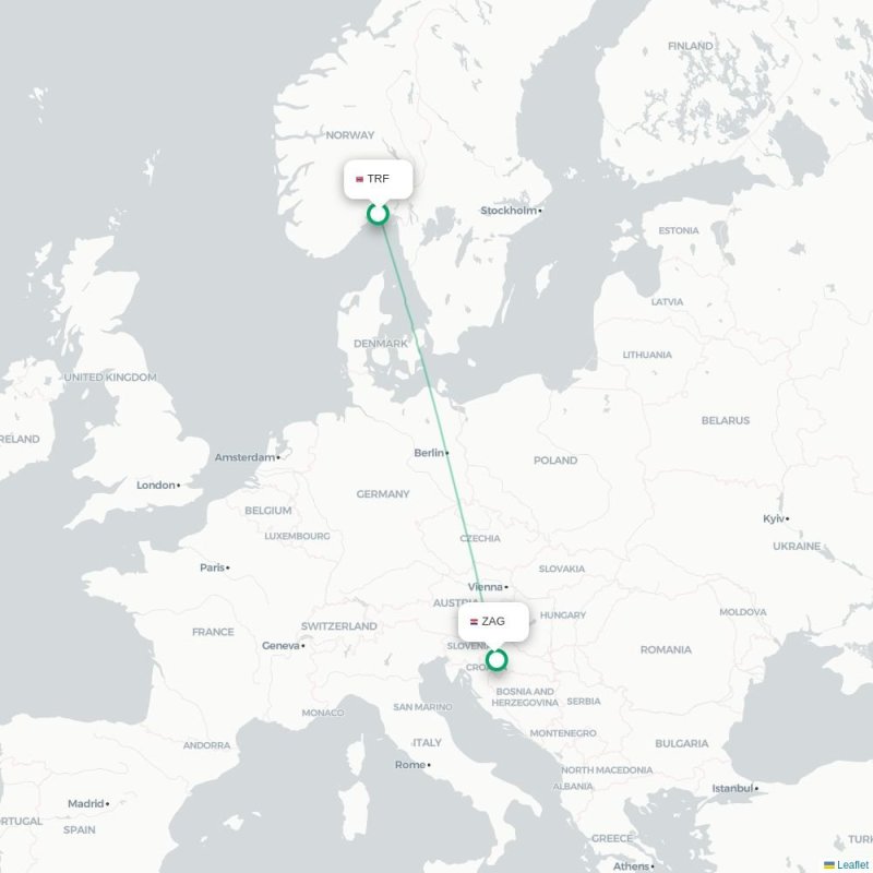 TRF - ZAG route map
