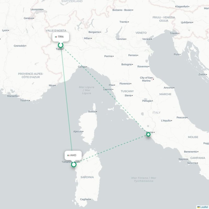 TRN - AHO route map