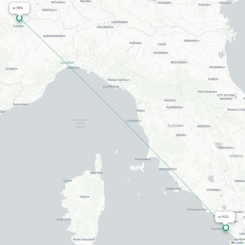 TRN - FCO route map