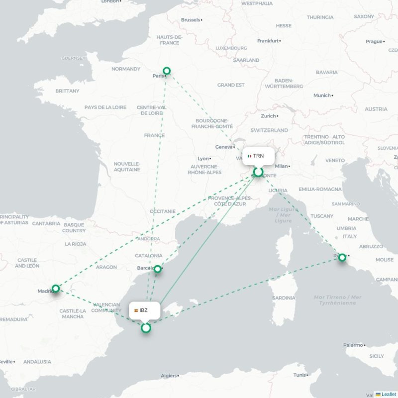TRN - IBZ route map