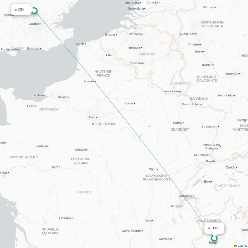 TRN - LTN route map